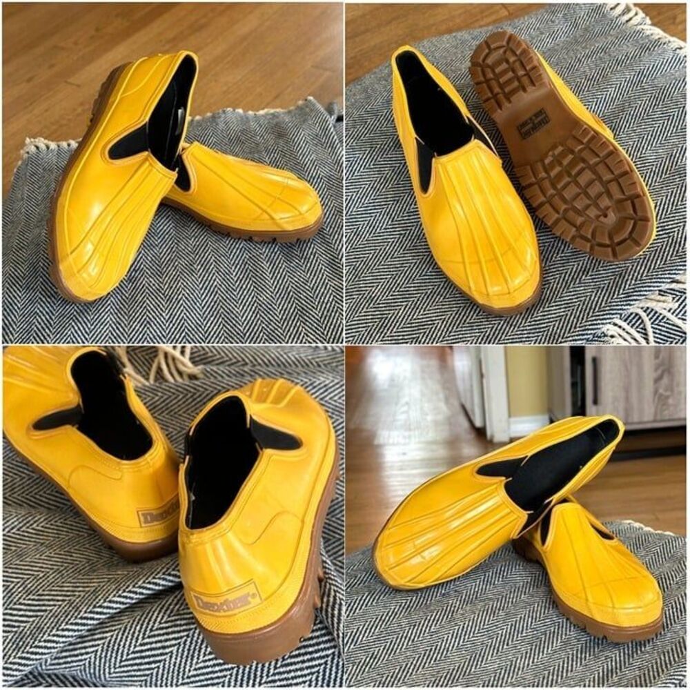 DEXTER Classic Taxi Yellow Waterproof Slip On Thermolite Duck Rain Shoes 6